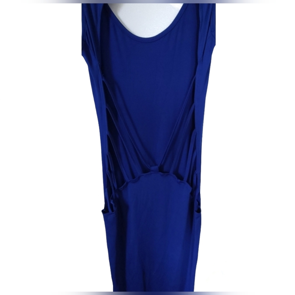 Bodycon Maxi Dress with Open Back Design - Size (M)
